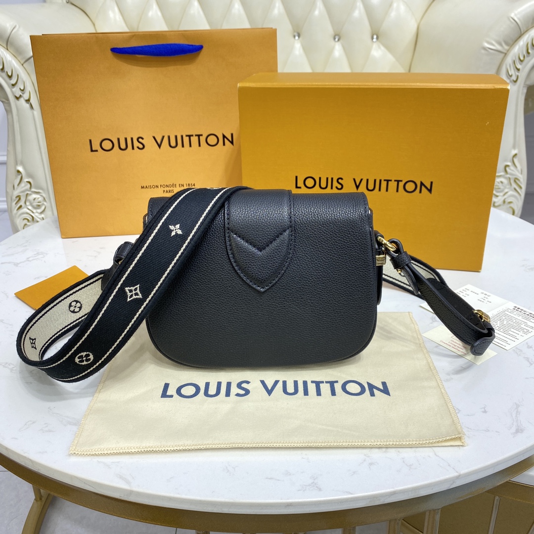 Louis Vuitton LV PONT 9 SOFT MM Grained Leather Shoudler Bag M58967 Black